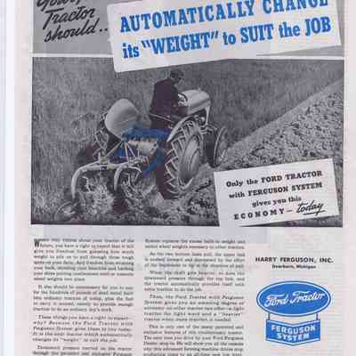 WWII Fordson Tractor Advertisement