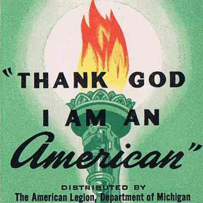 Thank God I am an American sticker