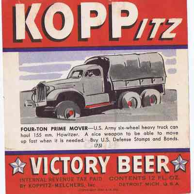 Koppitz Victory Beer Label #75