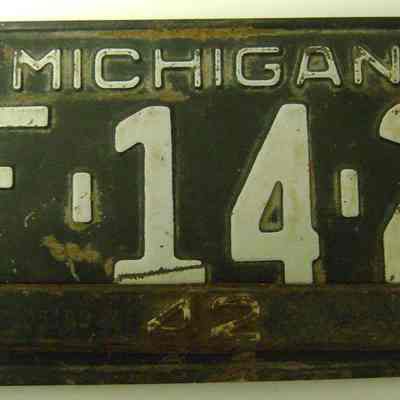 1942 Michigan Car License Plate