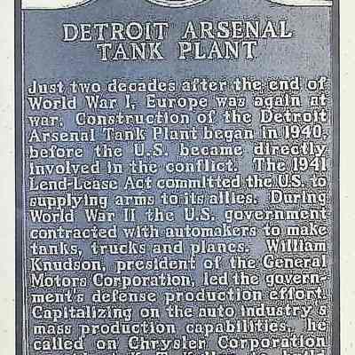 Detroit Arsenal Tank Plant Historical Marker Program