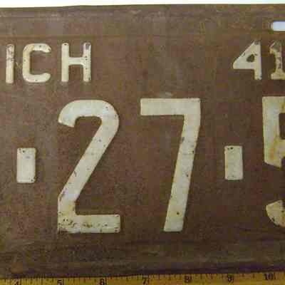 1941 Michigan Car License Plate