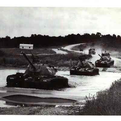 M48 Tanks crossing river