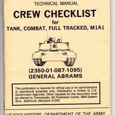M1A1 Crew Checklist