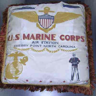 WWII USMC Sweetheart Pillow - Air Station Cherry Point North Carolina