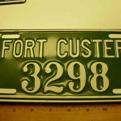 Ft Custer License plate, Green