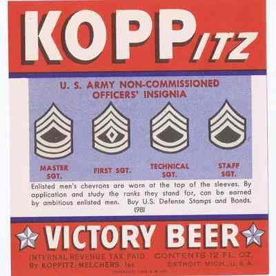 Koppitz Victory Beer label #98