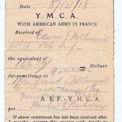 YMCA remittance of pay receipt