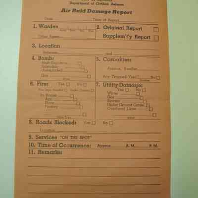 Air Raid Damage Report