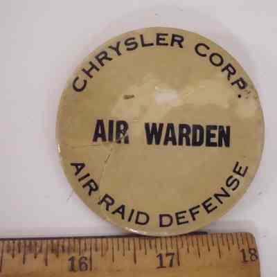 Chrysler Air Raid Defense Warden Pin