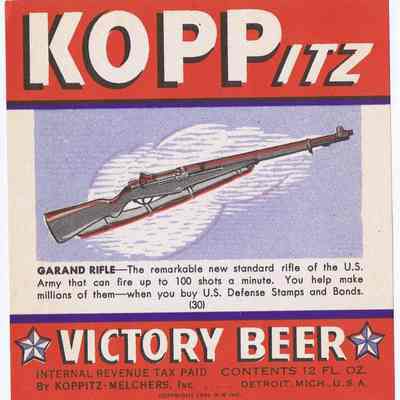 Koppitz Victory Beer label #30, Garand