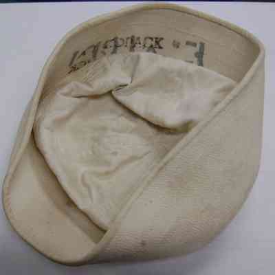 Dixie Cup Hat: Cotton drill hat worn with multiple uniforms, stamped with AL.KOPACK