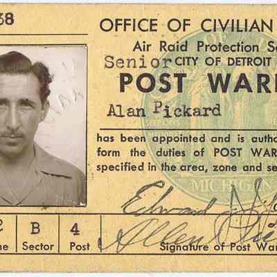 Detroit Air Raid Warden ID Card