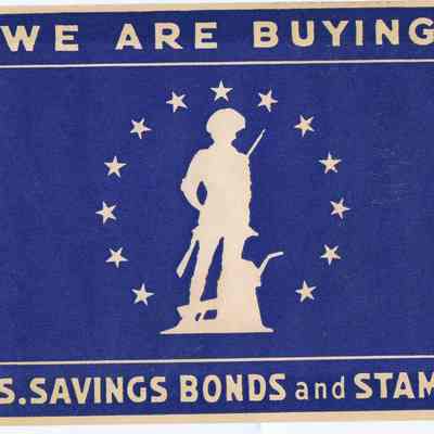 Savings Bond and stamps window card