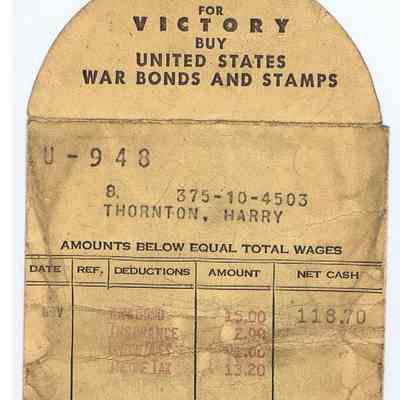 Warbond and paycheck envelope