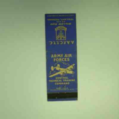 Matchbook cover, Willow Run Air Base