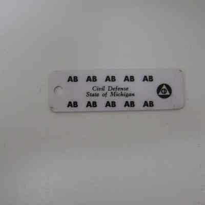 Civil Defense Blood type tag