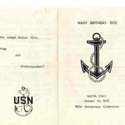 Navy Birthday 1972 Program of Events