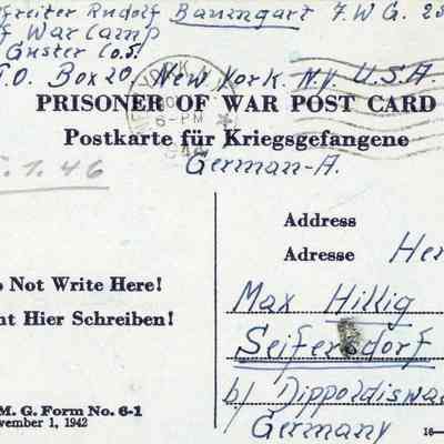POW Postcard from Ft. Custer