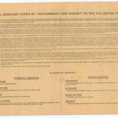 Western Union Telegram: Rear