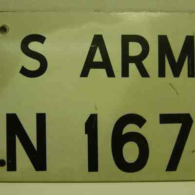 US Army 1980s License Plate