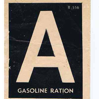 Automobile Gasoline Rationing Sticker A