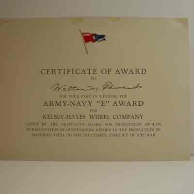 Individual Army Navy "E" Award