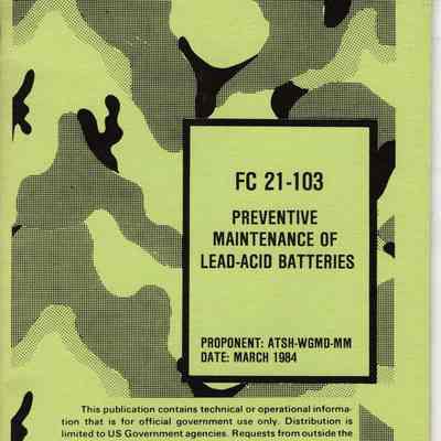 Preventive Maintenance of Lead Acid Batteries.