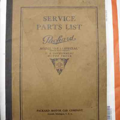 Packard 3E-13 Truck Parts Book