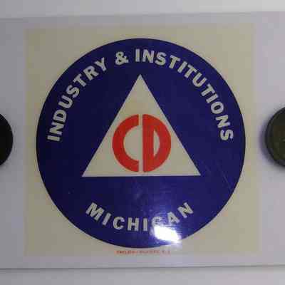 Civil Defense Windshield Placard