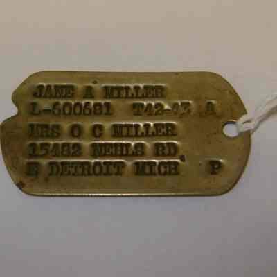 Jane Miller - single dog tag