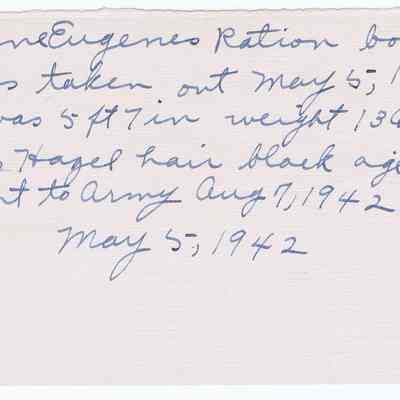 Eugene Hibler Description Note