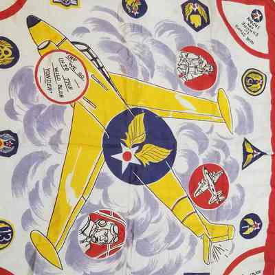 US Air Force Souvenir Silk Scarf 1950's