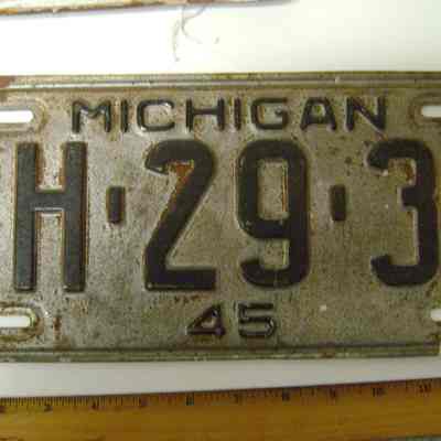 1945 Michigan Car License Plate