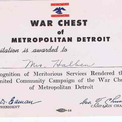War Chest Detroit Citation Award
