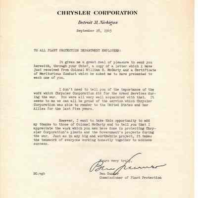 Auxiliary Police Termination letter