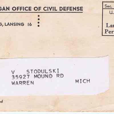Civil Defense ID Tag Envelope