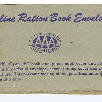 AAA Gasoline Ration Book Envelope