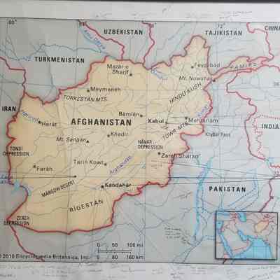 Afghanistan Poster Map signed by GWOT Veterans