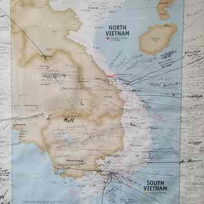 Vietnam Poster Map signed by Veterans.