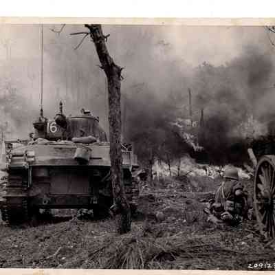Flamethrower Sherman in action