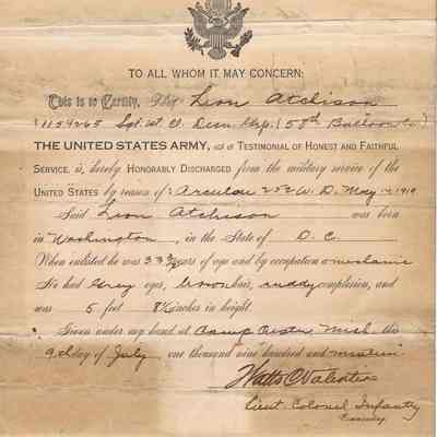 WWI Honorable Discharge