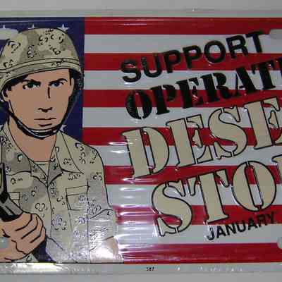 "Support Operation Desert Storm" License Plate