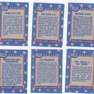 Desert Storm Trading Cards: Rear - Descriptions