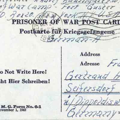 POW Postcard from Ft. Custer