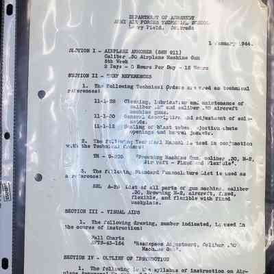 Airplane Armorer (SSN 911) Army Air Forces Technical School Workbook