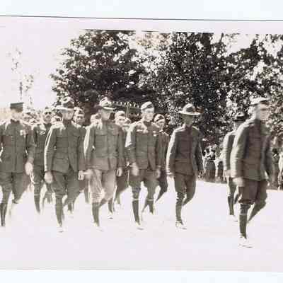 Camp Custer Soldiers Walking