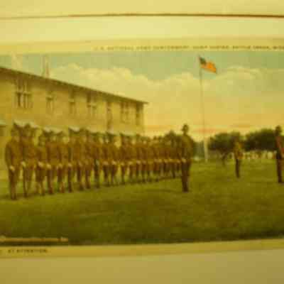 Camp Custer Post Card, At Attention