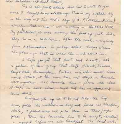 Aug 43 Ft. Custer letter to Grandma and Aunt Ethel