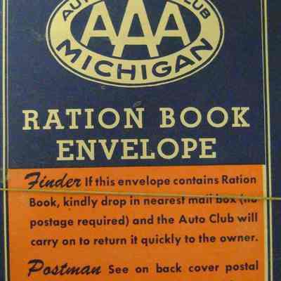AAA of Michigan Ration Book Envelope